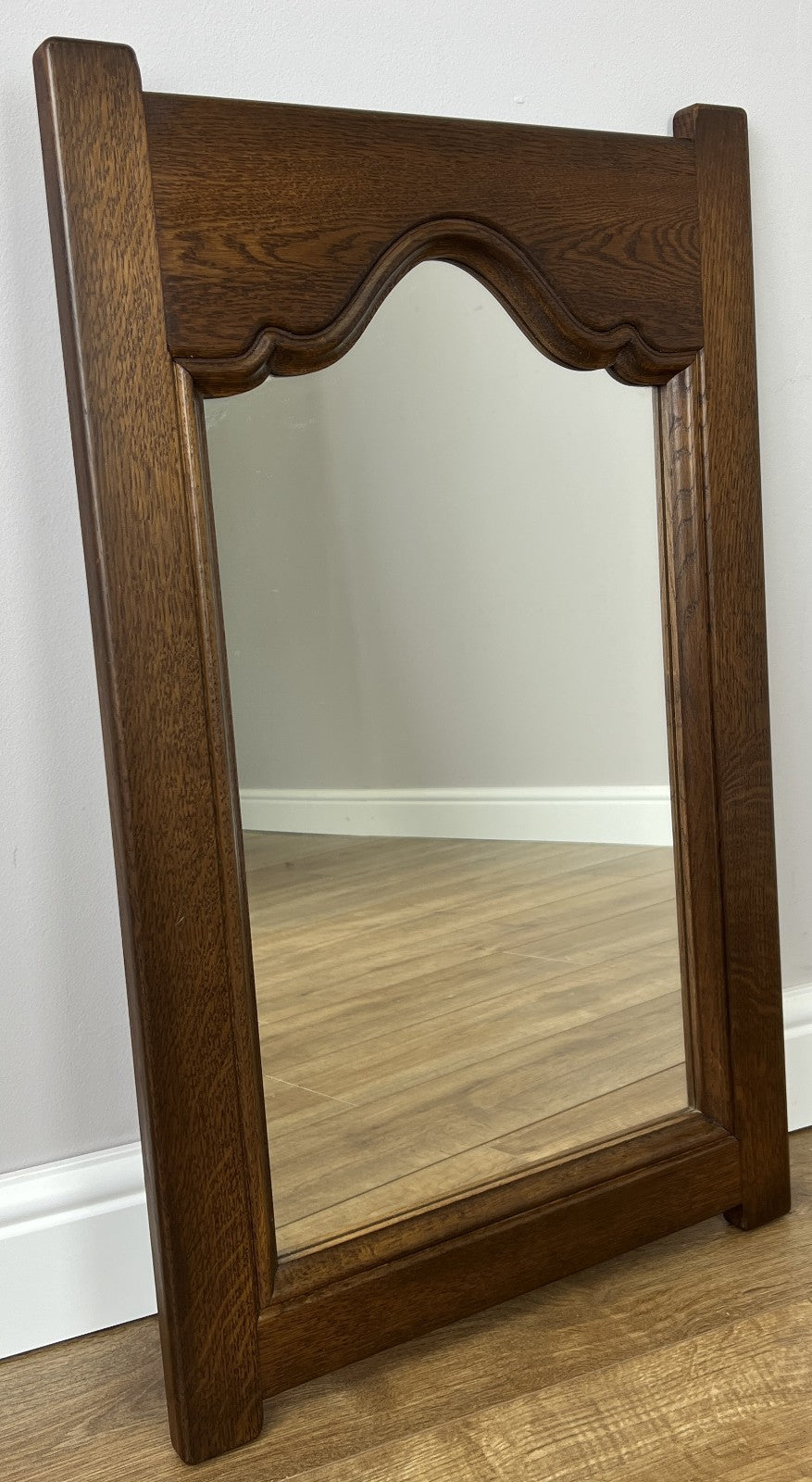 Mirror Vintage French Style Oak Wall Mirror Carved Decorative Frame LOT 49750