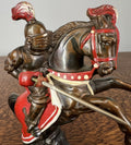 Figurine Vintage French Style Knight on Horse Metal Sculpture LOT 47574