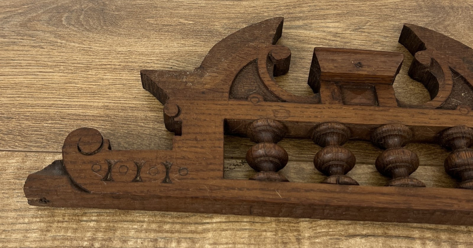Pediment Antique French Style Oak Hand Carved Decorative Crest LOT 61714