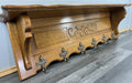 French Vintage Style Coat Rack Oak 6 Hooks Ornate Wall Shelf Coat LOT 47251