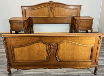 Bed Vintage French Louis XVI Double Bed Frame With Bedside tables    LOT 46260