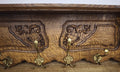 French Vintage Coat Rack Oak 6 Hooks Wall Shelf Carved Coat Hanger LOT 60004