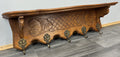 French Vintage Coat Rack Oak 5 Hooks Wall Shelf Carved Coat Hanger LOT 44366
