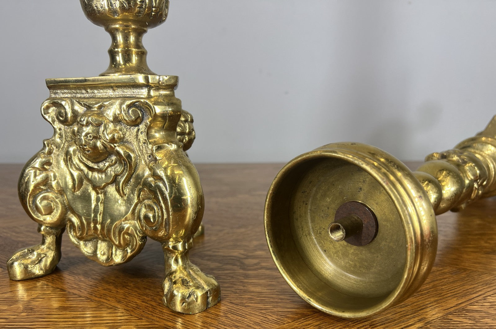 Candelabras Vintage French Style Pair Ornate Brass 52 cm Candlesticks LOT 465912