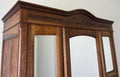 Wardrobe Antique French Oak Two Door Mirrored Carved Armoire Cabinet LOT 61443