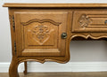 Cabinet Vintage French Louis XVI Style Carved Desk Oak Sideboard LOT 49252