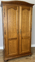 Wardrobe Vintage French Style Oak Two Door Carved Armoire Cabinet LOT 61280