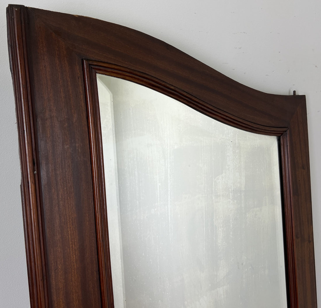 Mirror Antique French Style Oak Carved Wardrobe Mirror Shaped Frame LOT 61920