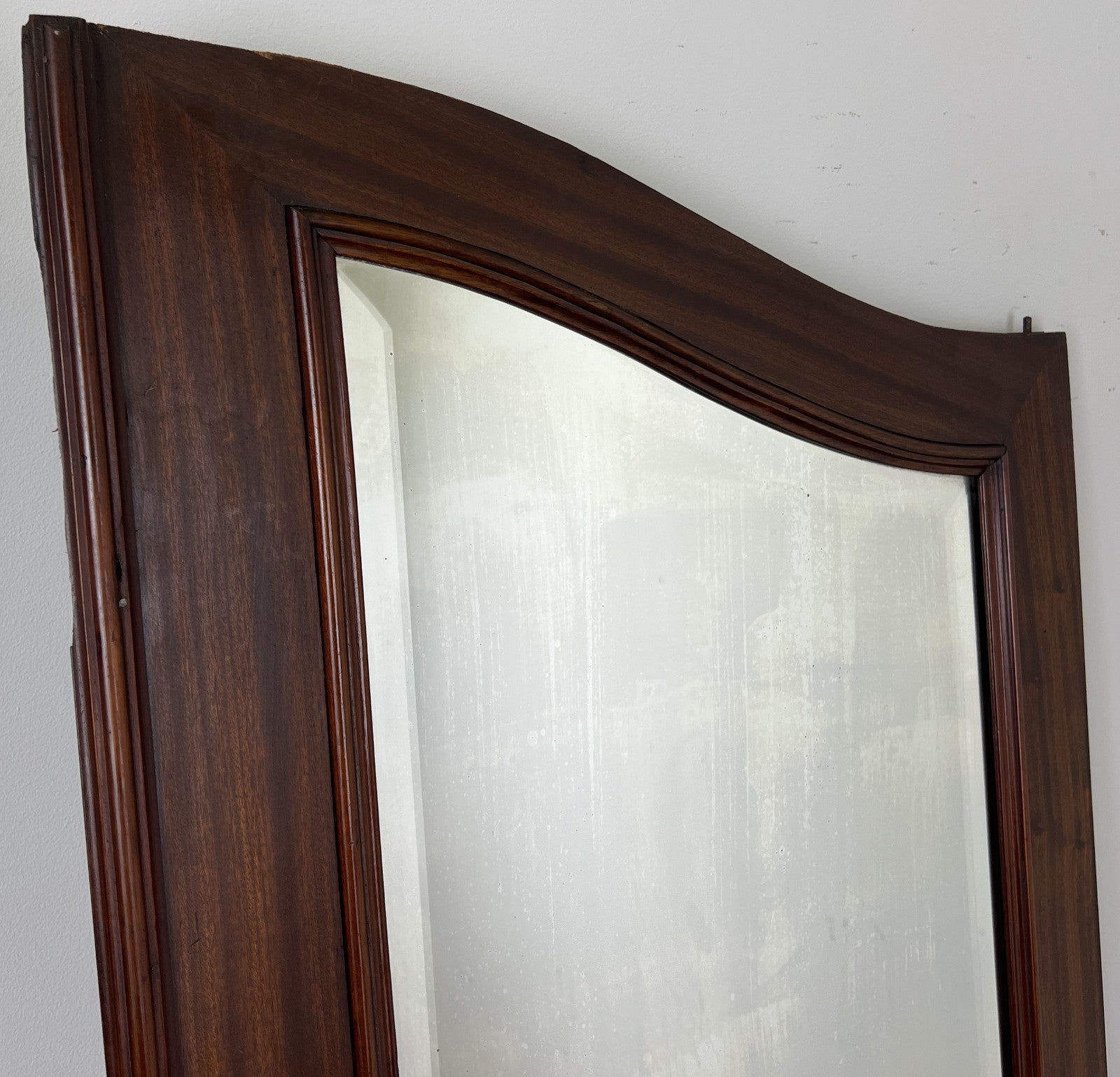Mirror Antique French Style Oak Carved Wardrobe Mirror Shaped Frame LOT 61921