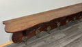 French Vintage Coat Rack Oak 7 Hooks Ornate Wall Shelf Carved Coat LOT 3885