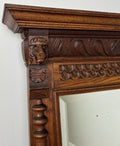 Mirror Antique French Oak Wall Mirror Home Decor Carved Wall Frame LOT 63692