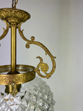 Ceiling Lamp Vintage Style Brass and Pressed Crystal Pendant Chandelier LOT 52537