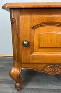 Pair of Bedside Tables Vintage French Louis Oak Nightstands Cabinets LOT 35187