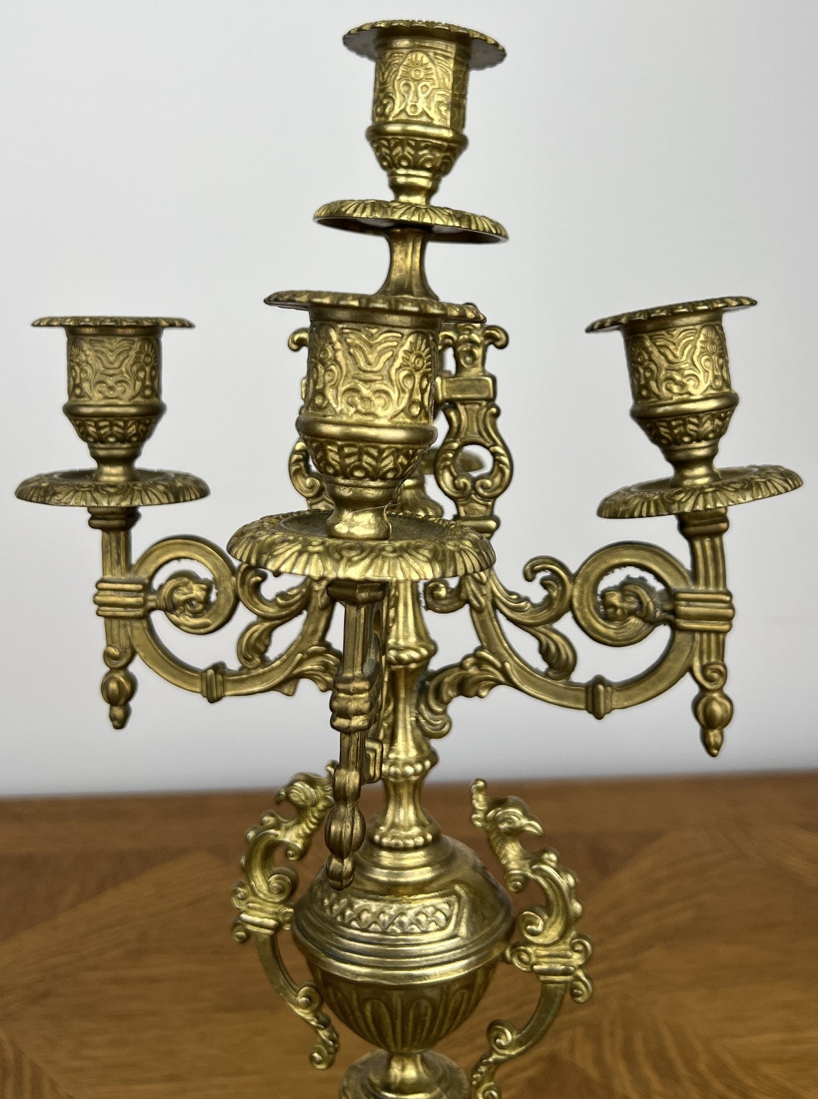 Pair of Candelabras Vintage French Style 5 Arm Ornate Candle Holders LOT 606011