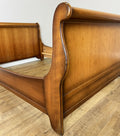 Bed Vintage French Style Sleigh Double Bed Frame Carved Headboard LOT 64117
