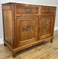 Cabinet Antique French Style Marble Top Oak Sideboard Carved Cupboard LOT 62843