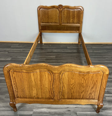 Bed Vintage French Louis XVI Single Bed Frame Oak Carved Headboard LOT 45970