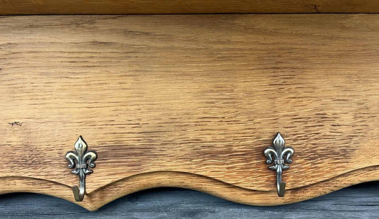 Coat Rack Antique French Oak Wall Mounted 5 Hook Plate Rack Hanger LOT 31775