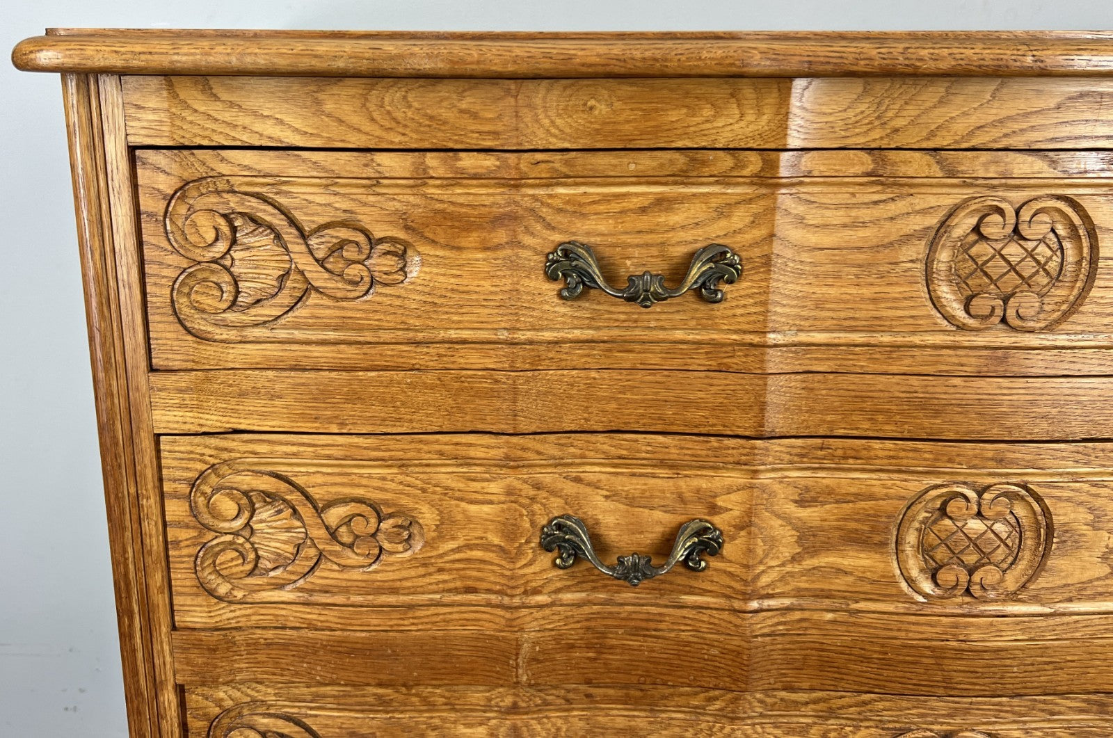 Chest of Drawers Vintage French Oak Louis XVI Style Carved Cabinet LOT 44533