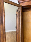 Wardrobe Vintage French Louis XVI Style Oak Four Door Mirrored  Armoire LOT 490110