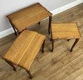 Nested Tables Vintage French Louis Oak Set of Three Carved Tables LOT 6498