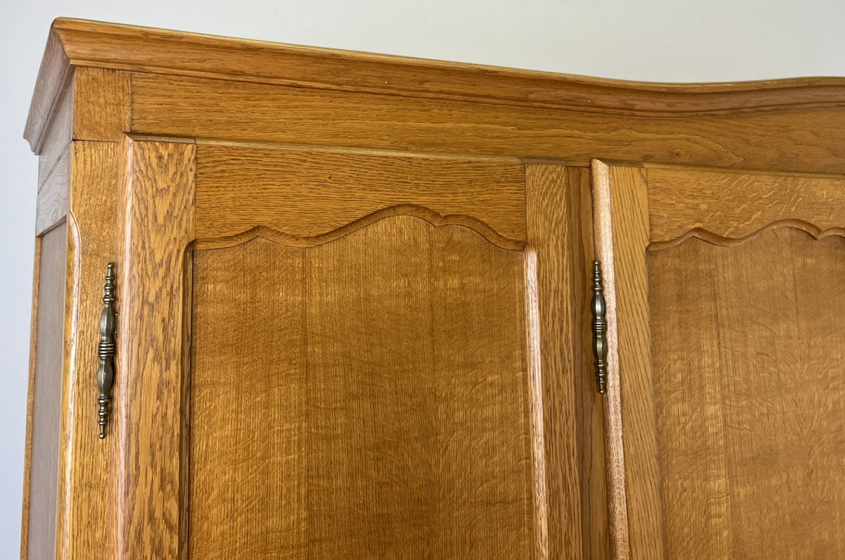 Wardrobe Vintage French Louis XVI Style Oak Four Door Carved Armoire LOT 6501