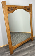 Vintage French Style Carved Oak Wall Mirror Ornate Wall Frame LOT 45400