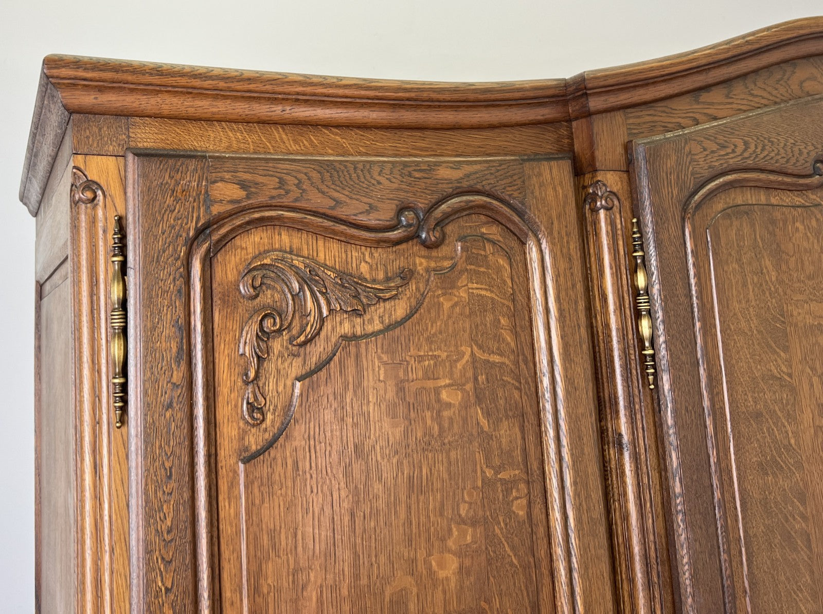 Wardrobe Vintage French Louis XVI Style Oak Four Door Carved Armoire LOT 61133