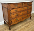Chest of Drawers Antique French Oak Marble Top 5 Drawers Carved Cabinet LOT 62793
