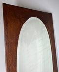 Mirror Antique French Oak Mirror Oval Glass Panel Decorative Frame LOT 31202