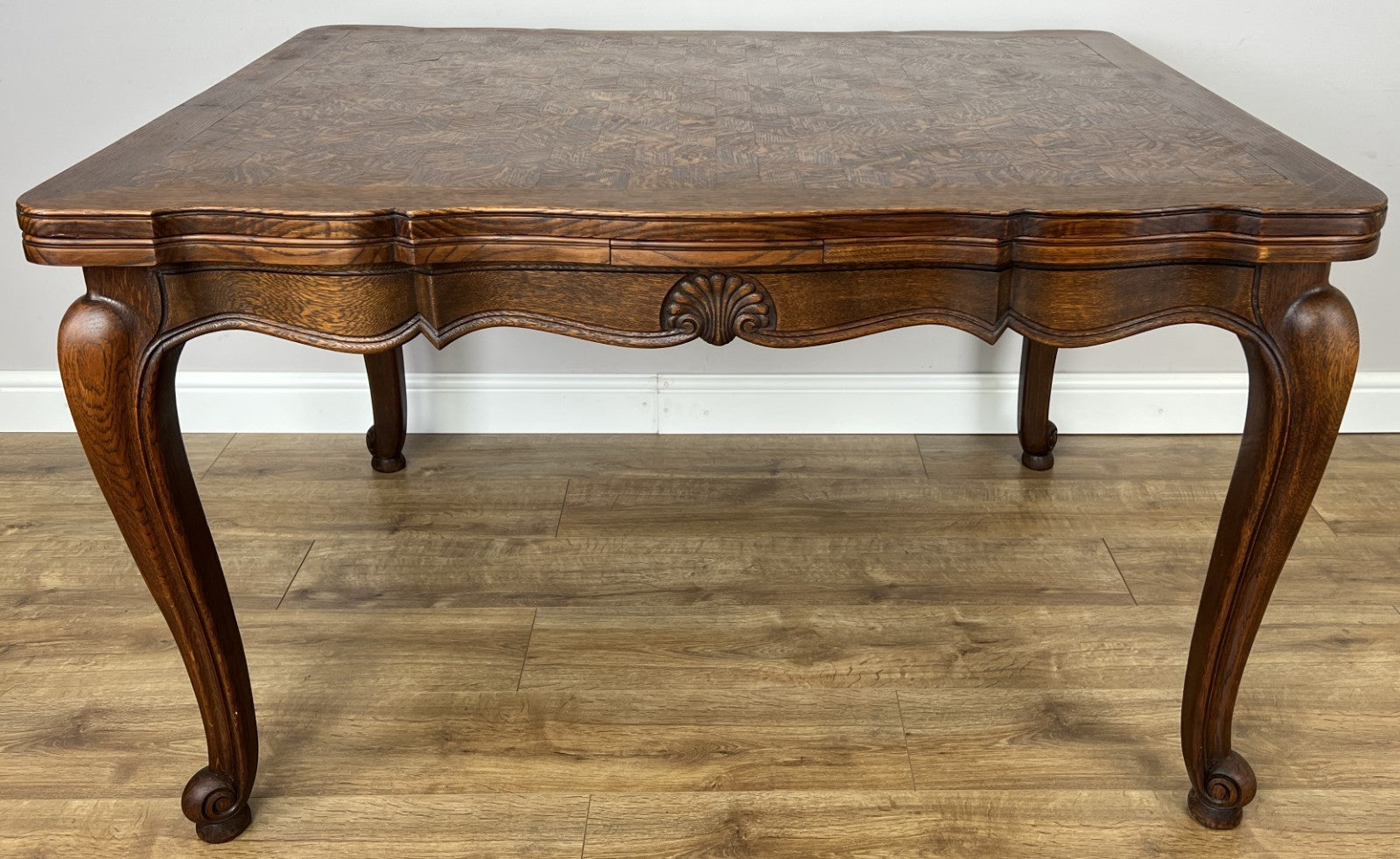 Dining Table Vintage French Louis XVI Carved Oak Extendable Table LOT 63541