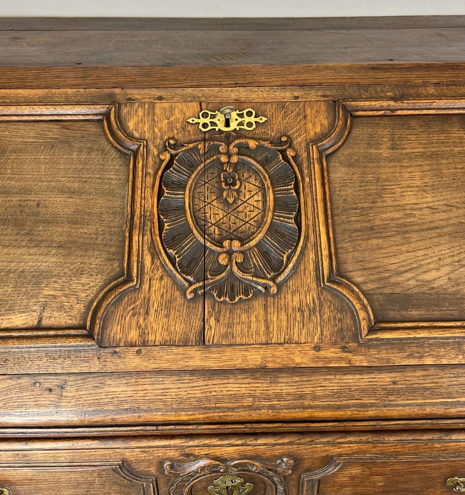 Chest of Drawers Vintage French Oak 3 Drawers Bureau Desk Cabinet LOT 21699