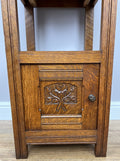 Bedside Table Antique French Style Marble Top Oak Cabinet Nightstand LOT 62413