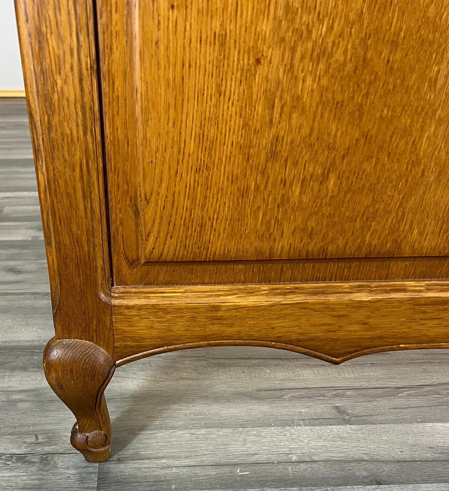 Bed Vintage French Louis XVI Double Bed Frame Oak Carved Headboard LOT 25203
