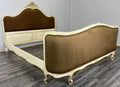 Bed Vintage French Shabby Chic Upholstered King Size Bed Frame LOT 48161