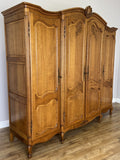 Wardrobe Vintage French Louis XVI Style Oak Four Door Carved Armoire LOT 63981