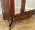 Wardrobe Antique French Style Walnut Two Door Mirrored Carved Armoire LOT 613310