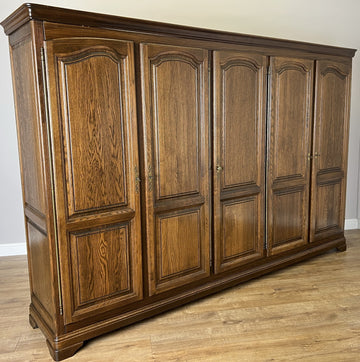 Wardrobe Vintage French Style Five Door Carved Armoire Cabinet LOT 61300