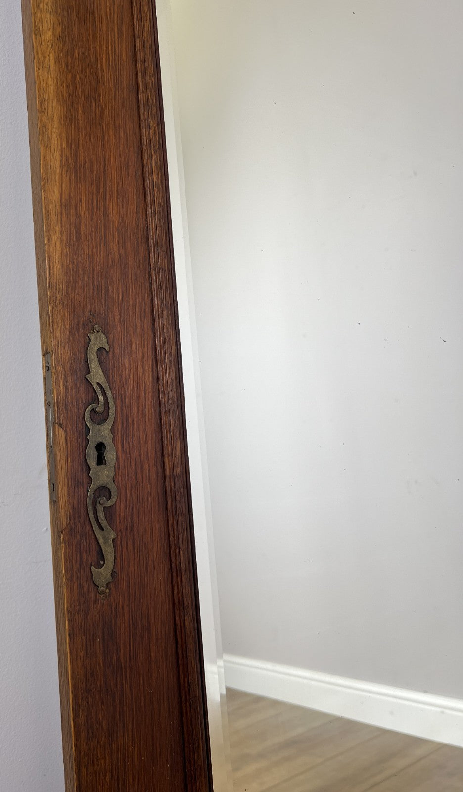 Mirror Antique French Style Wall Mirror Oak Carved Decorative Frame LOT 61954