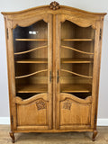 Bookcase Vintage French Louis XVI Oak Display Cabinet Carved Sideboard LOT 63460