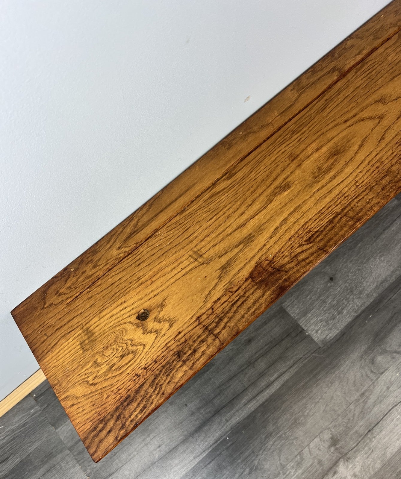 French Vintage Coat Rack Oak 6 Hooks Wall Shelf Carved Coat Hanger LOT 44956