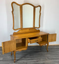 Dressing Table with Mirror Vintage French Oak Louis Vanity Table Makeup LOT 31979