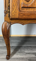 Cabinet Vintage French Louis XIV Oak Sideboard with Carved Cupboard LOT 45754