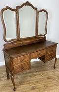 Vintage Dressing Table with Mirror French Oak Louis Vanity Table Makeup LOT 49760