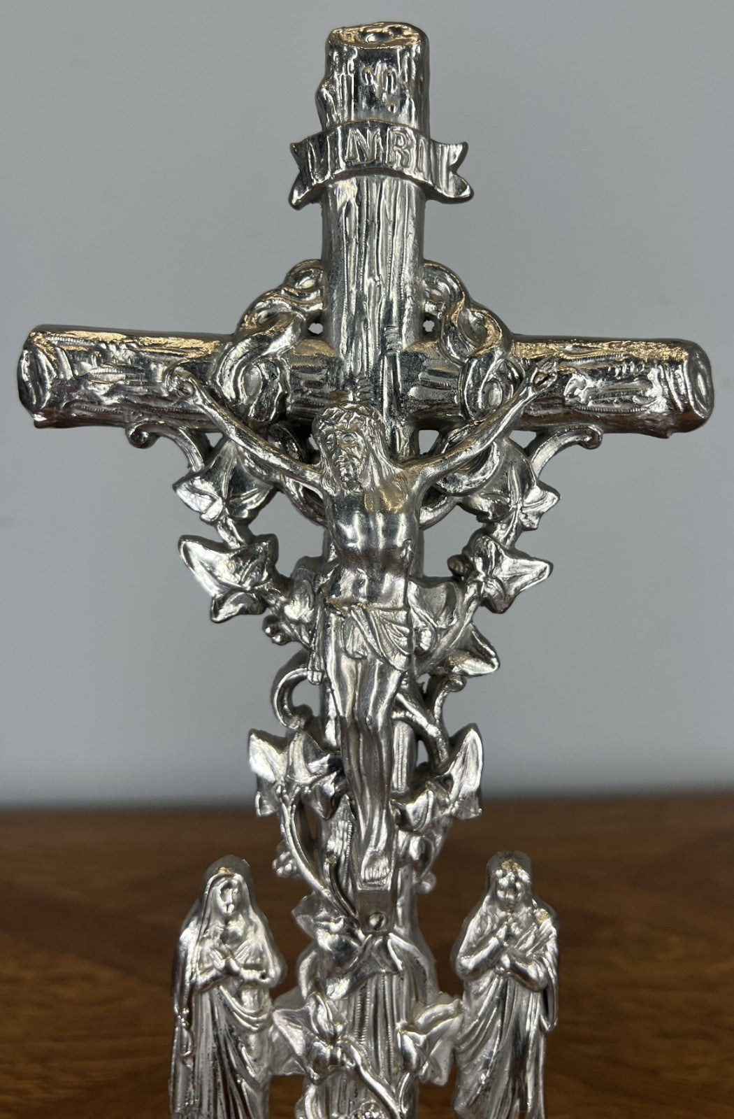 Crucifix Vintage French Style Religious Cross Ornate Base LOT 46510