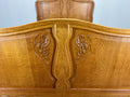 Bed Vintage French Louis XVI Double Bed Frame Oak Carved Headboard LOT 36543
