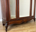 Wardrobe Antique French Style Walnut Two Door Mirrored Carved Armoire LOT 613312