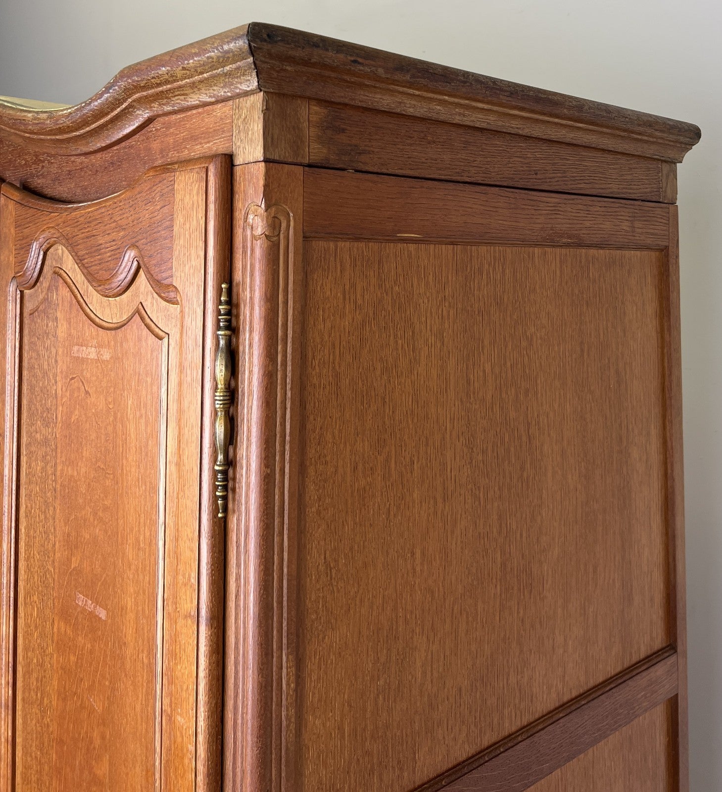 Wardrobe Vintage French Louis XVI Style Oak Five Door Carved Armoire LOT 639710