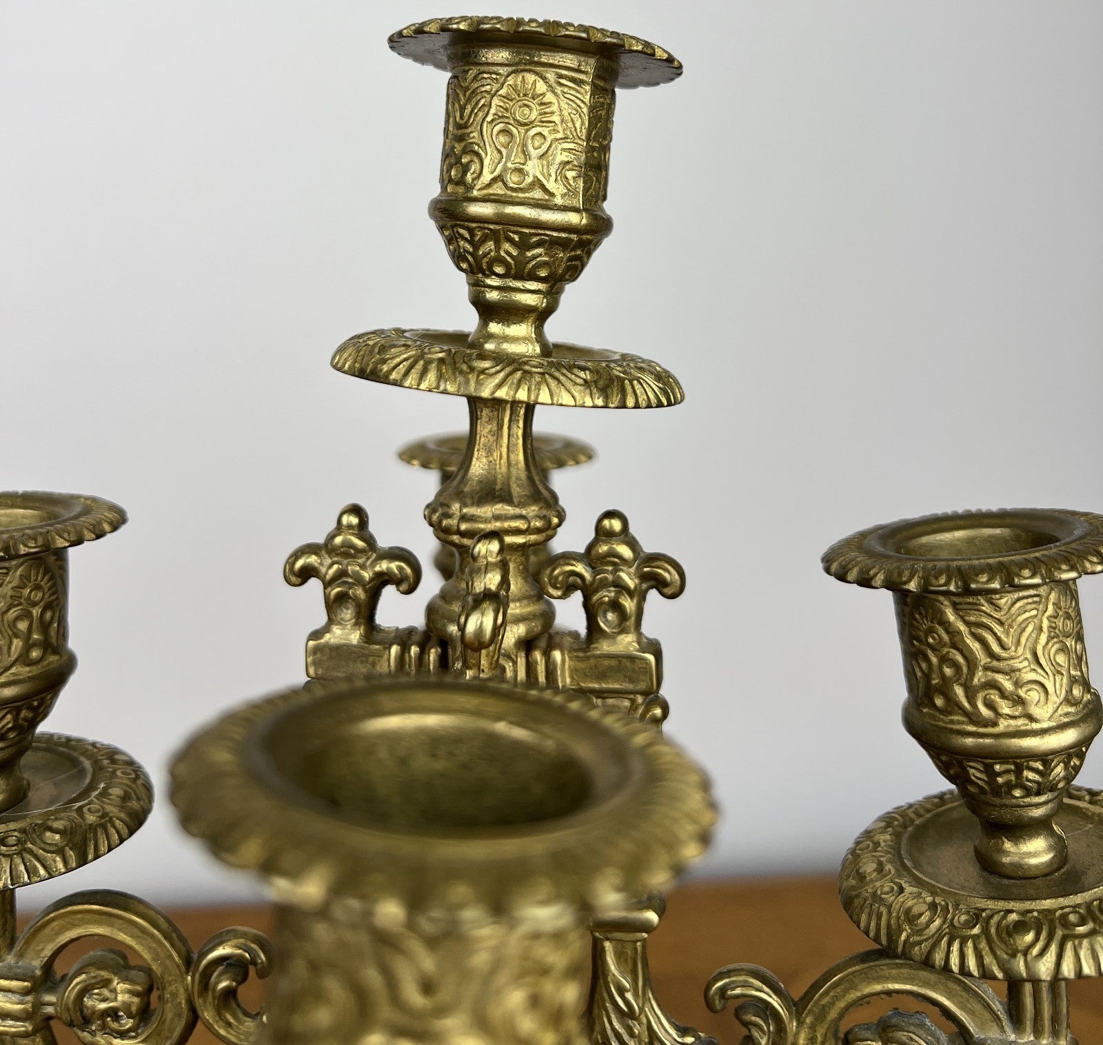 Pair of Candelabras Vintage French Style 5 Arm Ornate Candle Holders LOT 606014