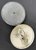Ceiling Lamp Vintage French Style Patterned Glass Flush Mount LOT 6480